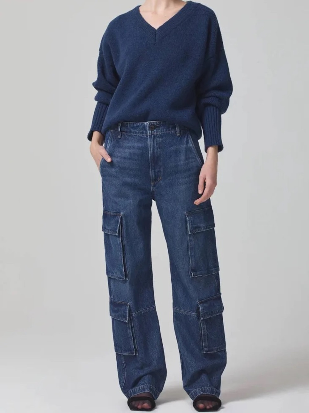 Citizens of Humanity Women's Delena Cargo Denim Jeans color Alma size 23